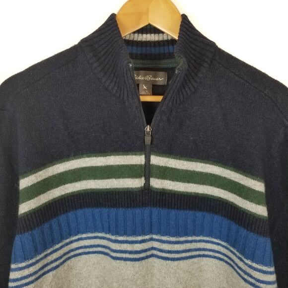 Eddie Bauer Men's 1/4 Zip Wool Blend Pullover Sweater Size TL Large Tall - Picture 6 of 6